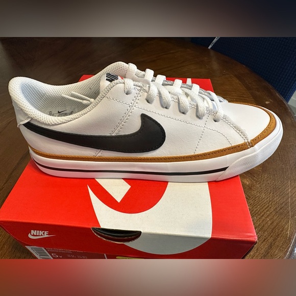 Nike Other - Nike White and Black Sneakers with Gold Trim